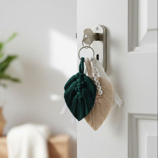 Porte-clés personnalisé macramé avec prénom – Cadeau original fait main