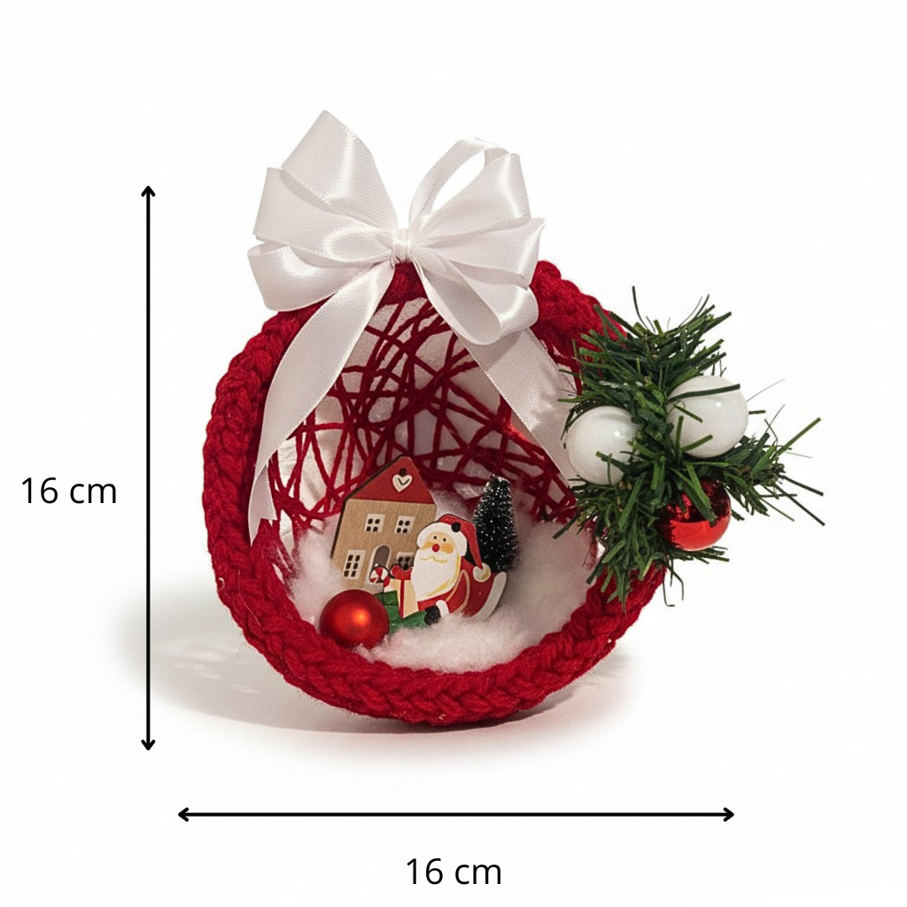 Boule de Noël Personnalisée – Grand Format 16 cm (Modèle en Laine)