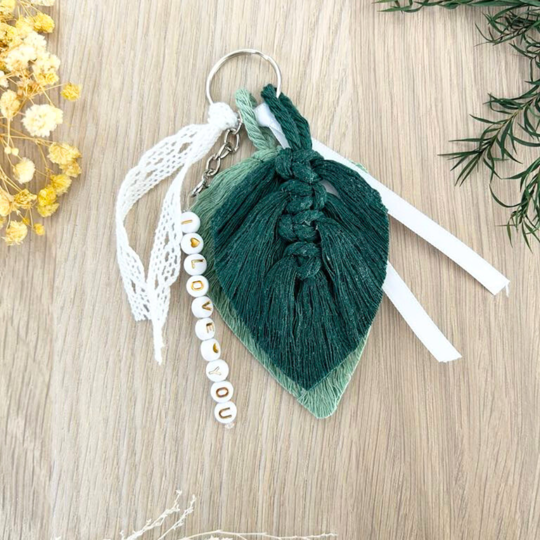 Porte-Clé Macramé Personnalisé – Cadeau Invités de Mariage Bohème & Élégant