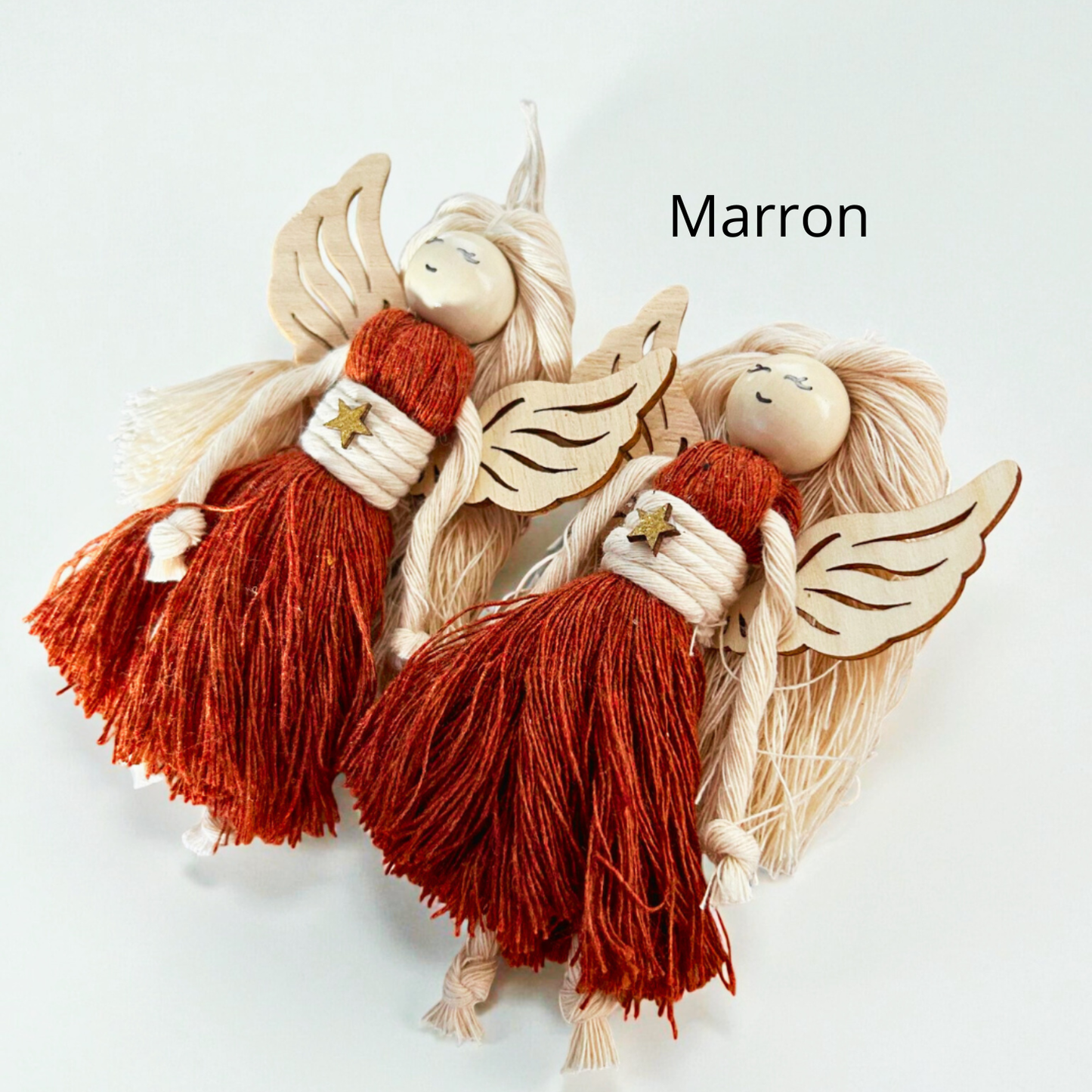 Ange de Noël en Macramé – Décoration de Sapin Artisanale