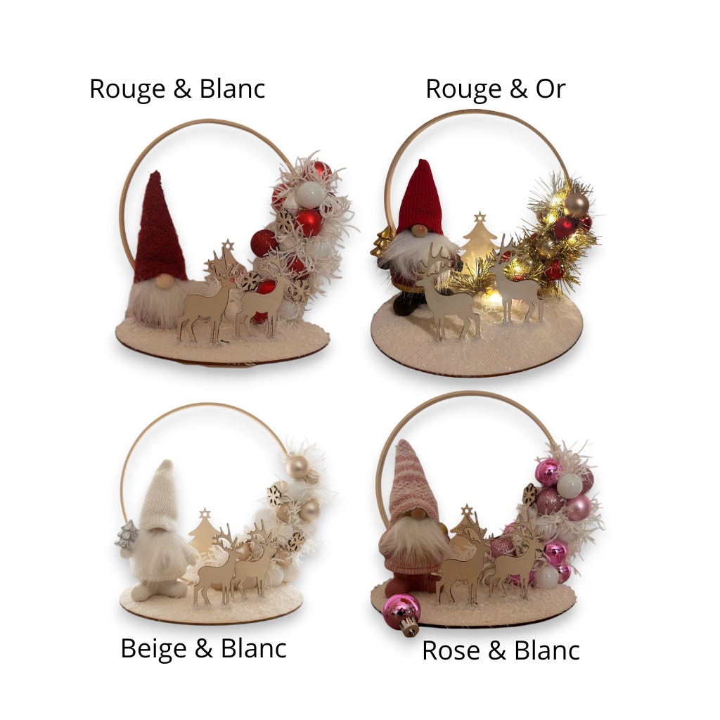 Décoration Lumineuse de Noël – Gnome, Cerfs & Boules de Noël