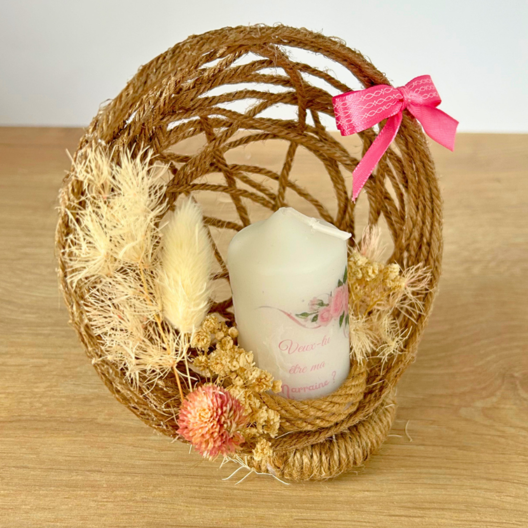 Annonce grossesse originale avec bougie personnalisée – cadeau surprise future mamie, marraine