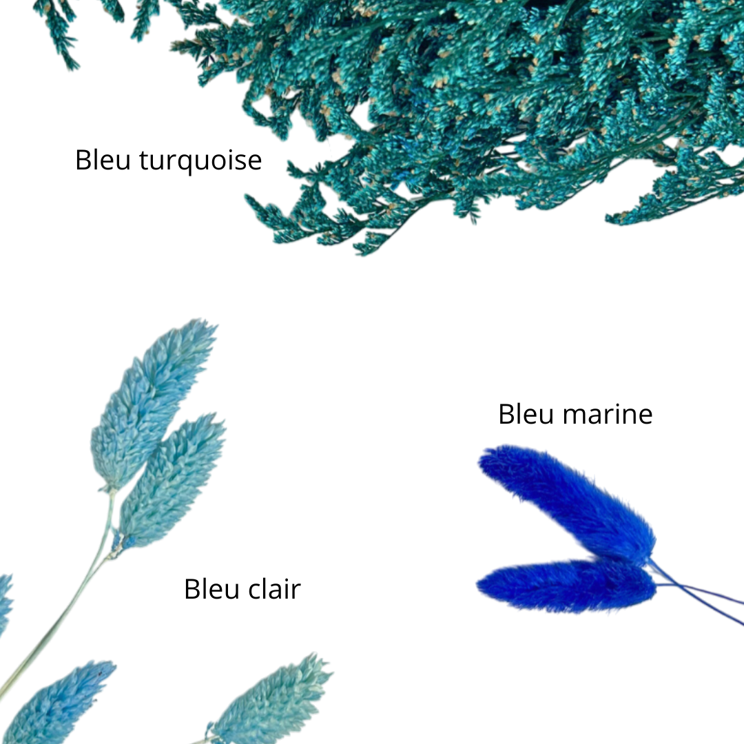 Cadeau invité baptême personnalisé – bouquet fleurs séchées avec prénom ou cœur