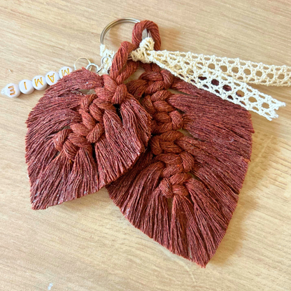 Porte-clés personnalisé macramé avec prénom – Cadeau anniversaire adulte