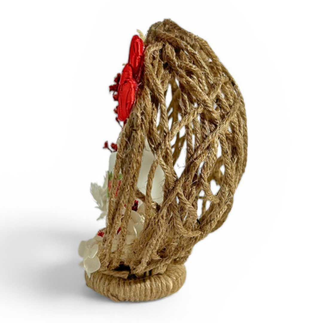 Composition Florale avec Bougie - Centre de table de Baptême Personnalisée