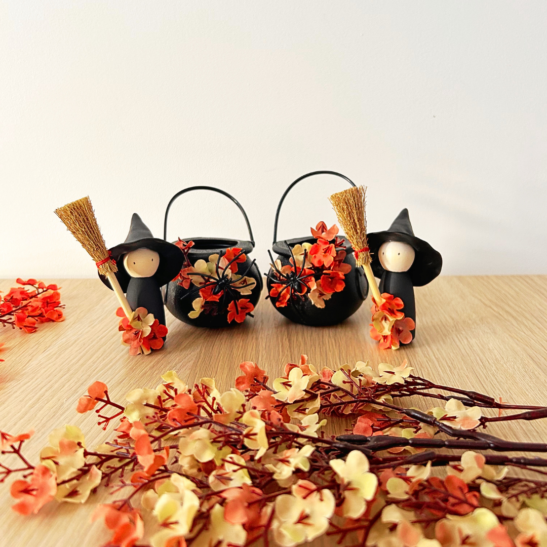 Pack déco Halloween – Sorcière & Chaudron décoratif