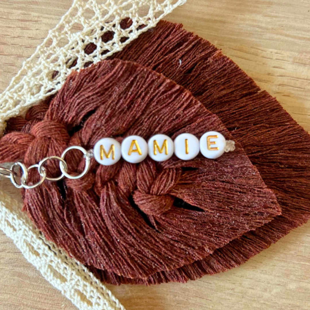 Porte-clés personnalisé macramé avec prénom – Cadeau anniversaire adulte