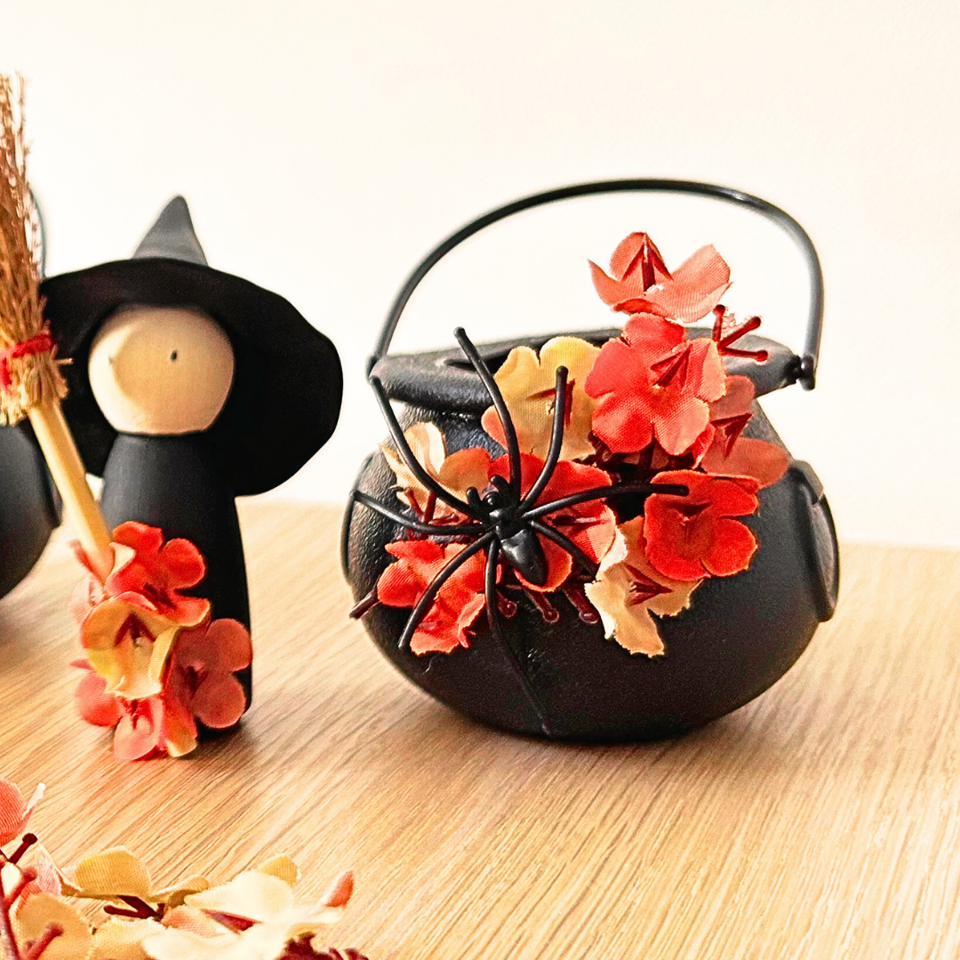 Chaudron Halloween décoratif – Support à bonbons ou centre de table