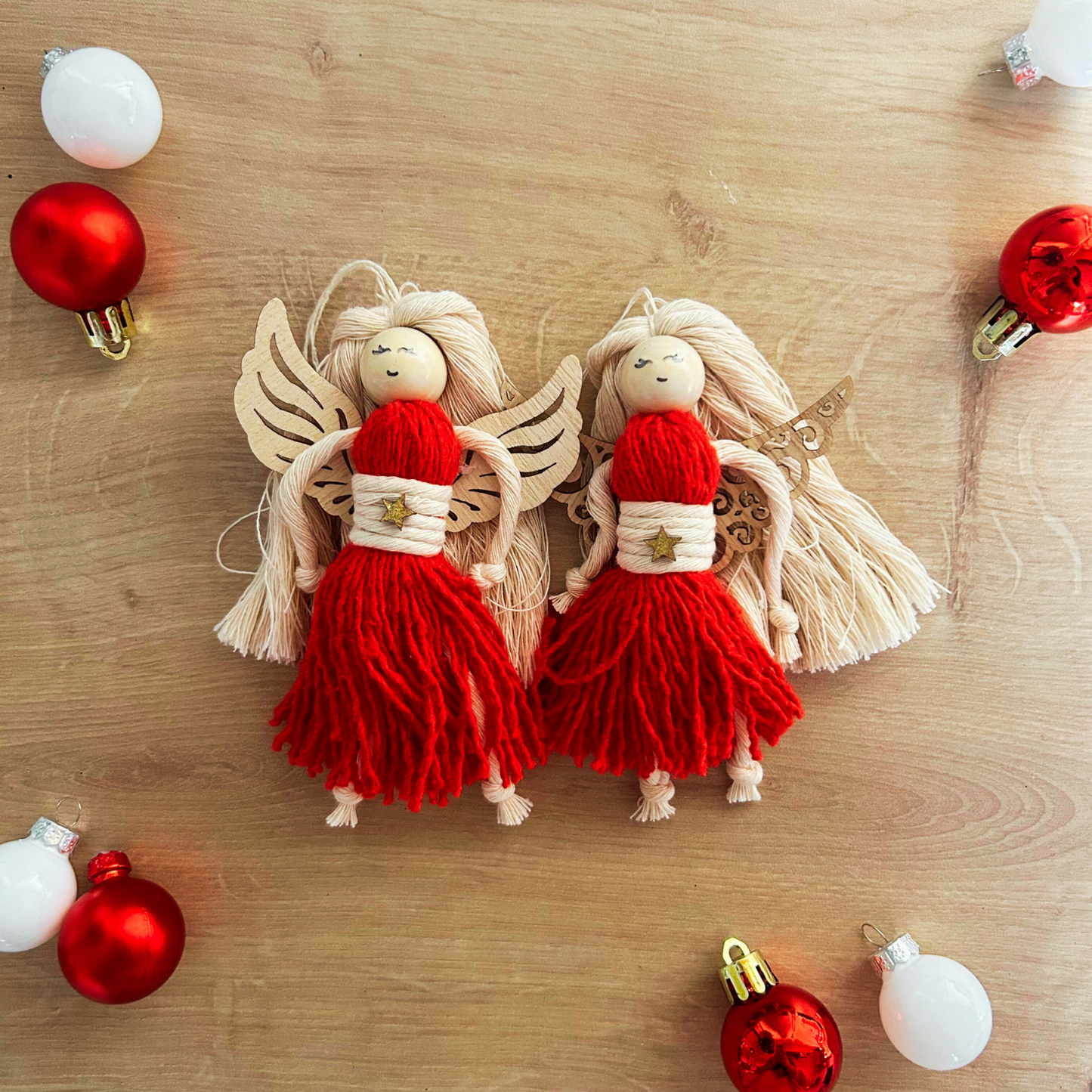 Ange de Noël en Macramé – Décoration de Sapin Artisanale