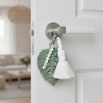 Porte-clé personnalisé macramé – demande parrain ou marraine originale