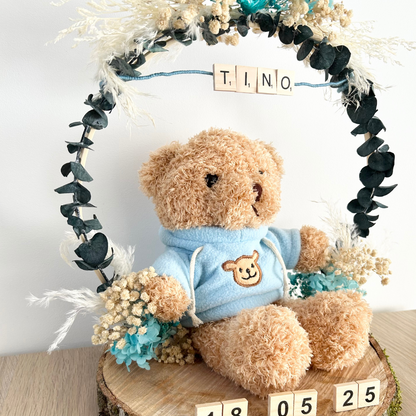 Décoration ourson personnalisée – cadeau naissance ou baptême avec prénom