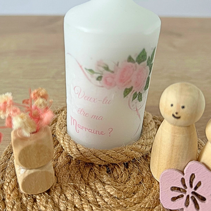 Décoration personnalisée avec bougie – Annonce grossesse originale