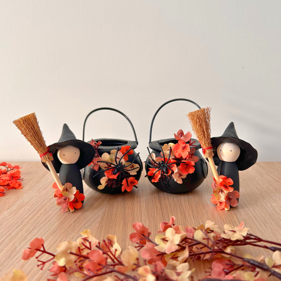 Pack déco Halloween – Sorcière & Chaudron décoratif