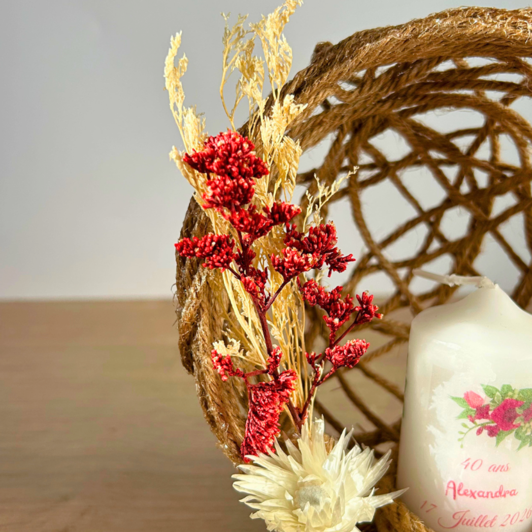 Cadeau invité anniversaire personnalisé avec bougie – souvenir unique et fait main