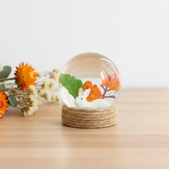 Boule de neige décorative Pâques – lapin & fleurs