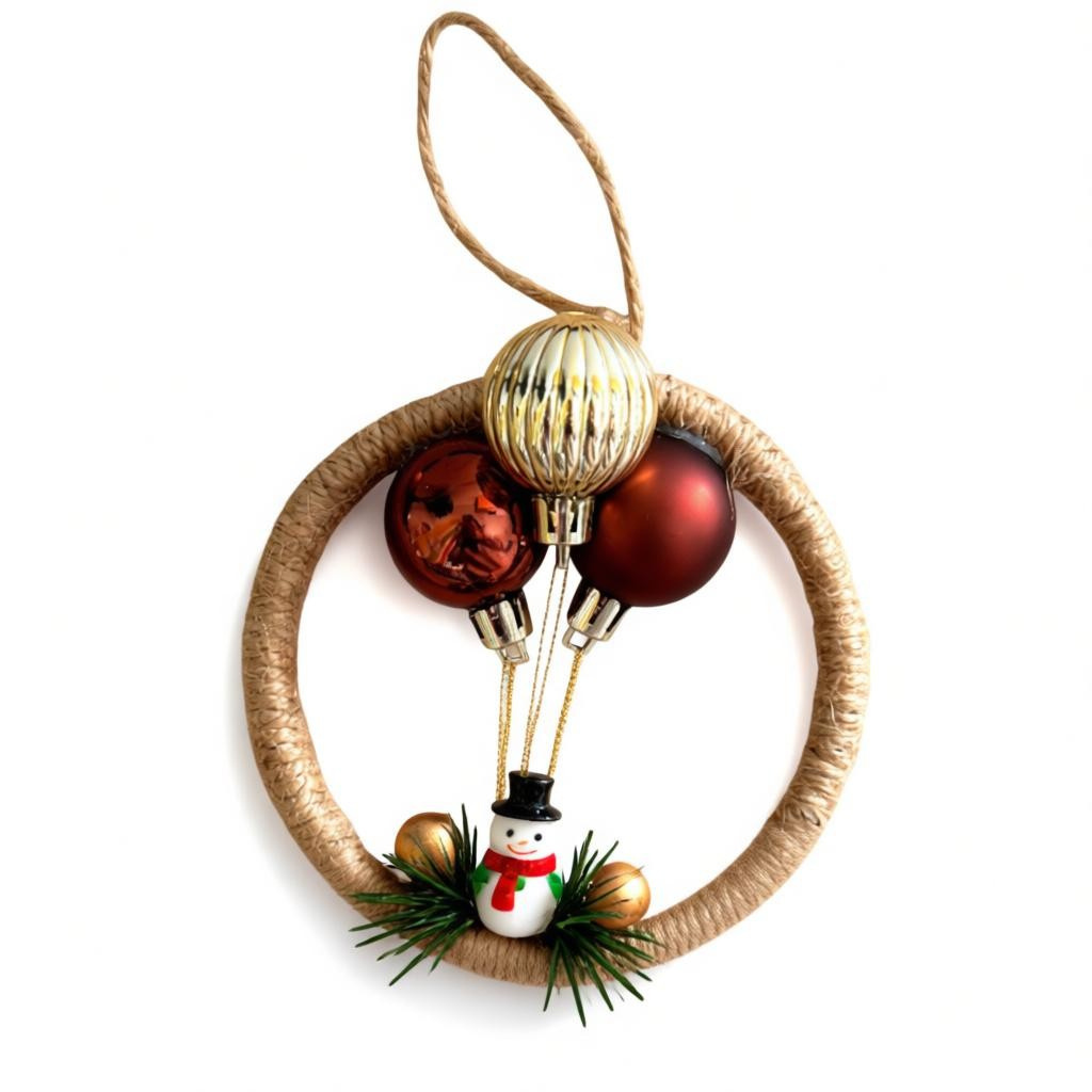 Suspension de Noël Personnalisée – Cercle en Bambou 10 cm