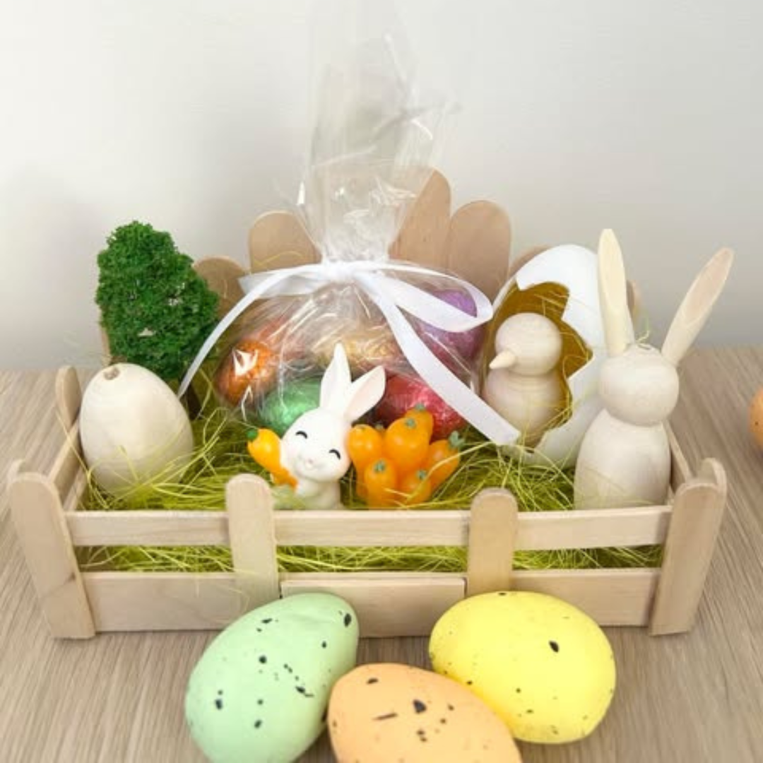Mini jardin de Pâques – Cadeau enfant avec chocolats et décorations