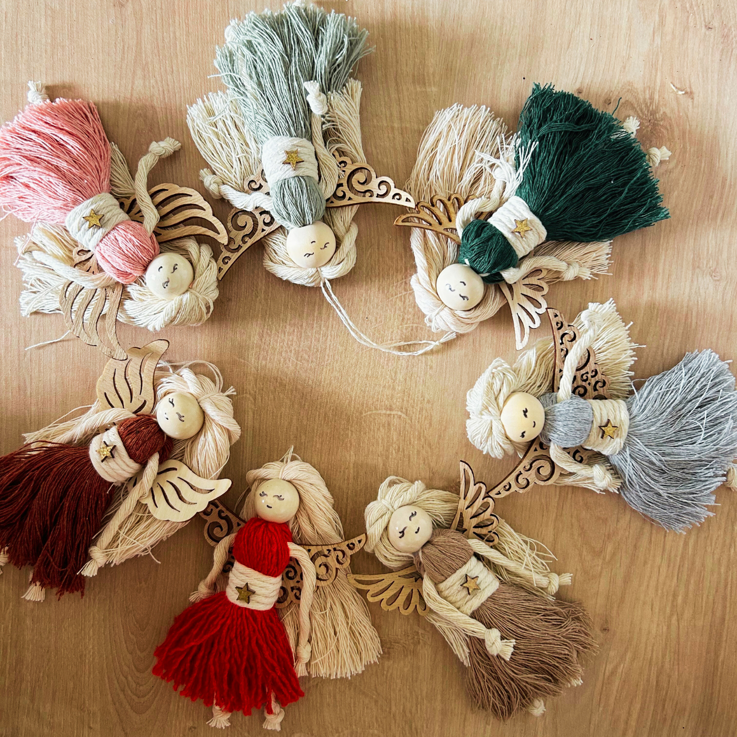 Ange de Noël en Macramé – Décoration de Sapin Artisanale