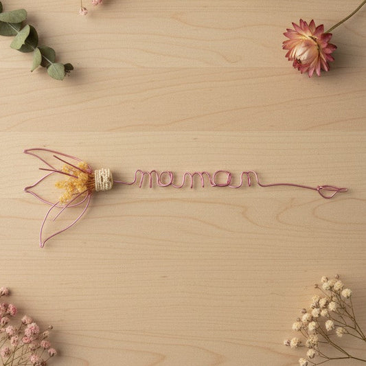 Marque-page personnalisé avec fleurs séchées – cadeau fête des mères