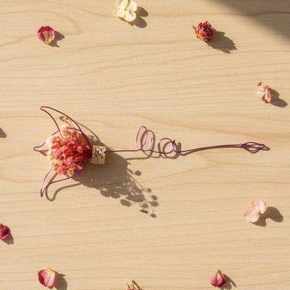 Marque-page personnalisé fleurs séchées – cadeau romantique Saint-Valentin