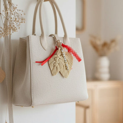 Porte-clés personnalisé macramé avec prénom – Cadeau Saint-Valentin