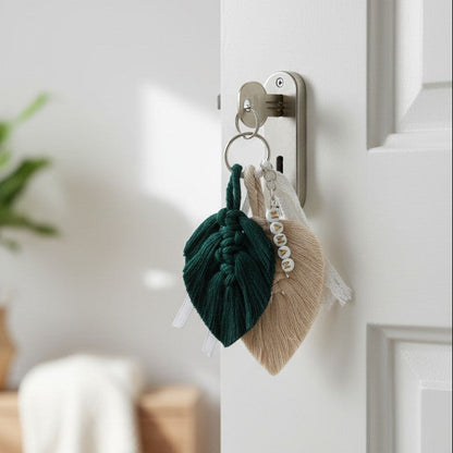 Porte-clés personnalisé macramé avec prénom – Cadeau original fait main