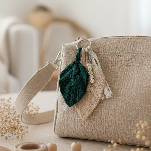 Porte-clés personnalisé macramé avec prénom – Cadeau original fait main
