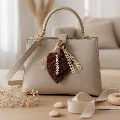 Porte-clés personnalisé macramé avec prénom – Annonce parrain marraine originale
