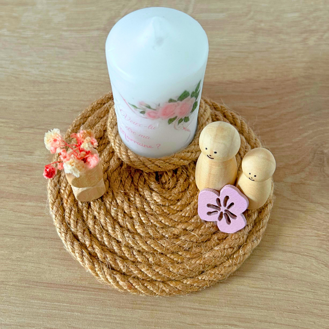 Décoration personnalisée avec bougie – Annonce grossesse originale