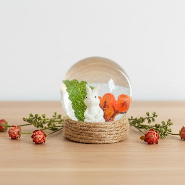 Boule de neige décorative Pâques – lapin & fleurs