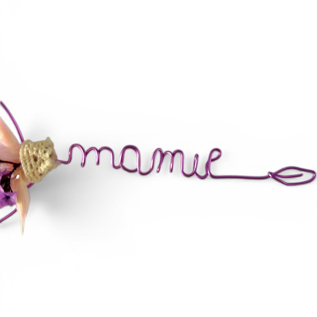 Marque-Page Personnalisé en Fleurs Séchées & Fil Métal - Cadeau Fête des Grand-Mères