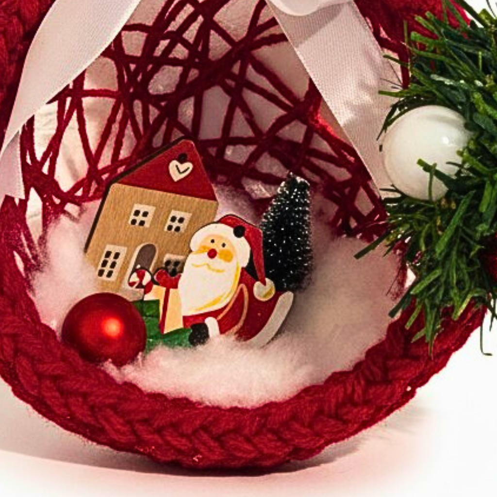 Boule de Noël Personnalisée – Grand Format 16 cm (Modèle en Laine)