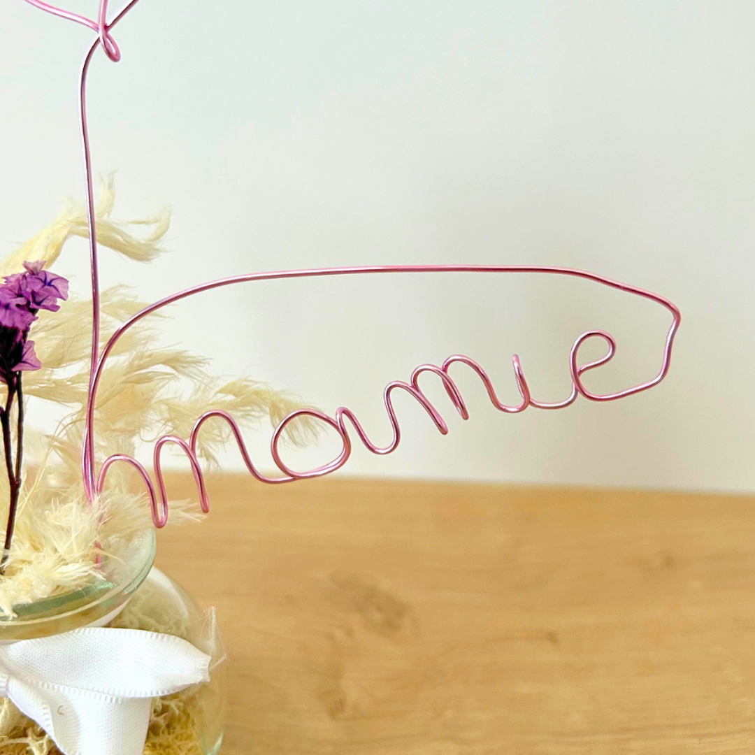 Annonce grossesse originale – bouquet fleurs séchées personnalisé avec message