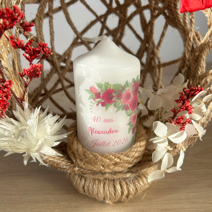 Cadeau invité anniversaire personnalisé avec bougie – souvenir unique et fait main