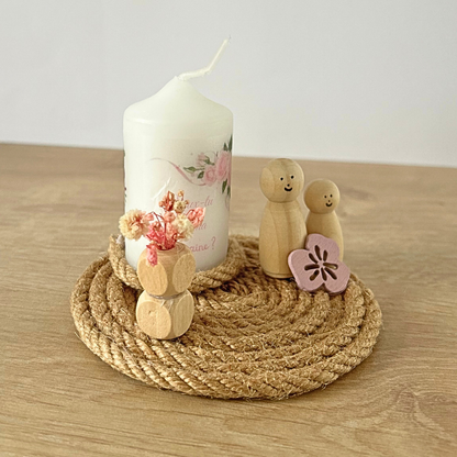 Décoration personnalisée avec bougie – Annonce grossesse originale