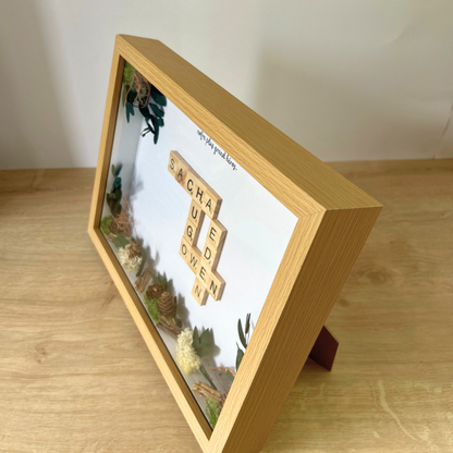 Cadre Scrabble personnalisé nature – Cadeau d’anniversaire