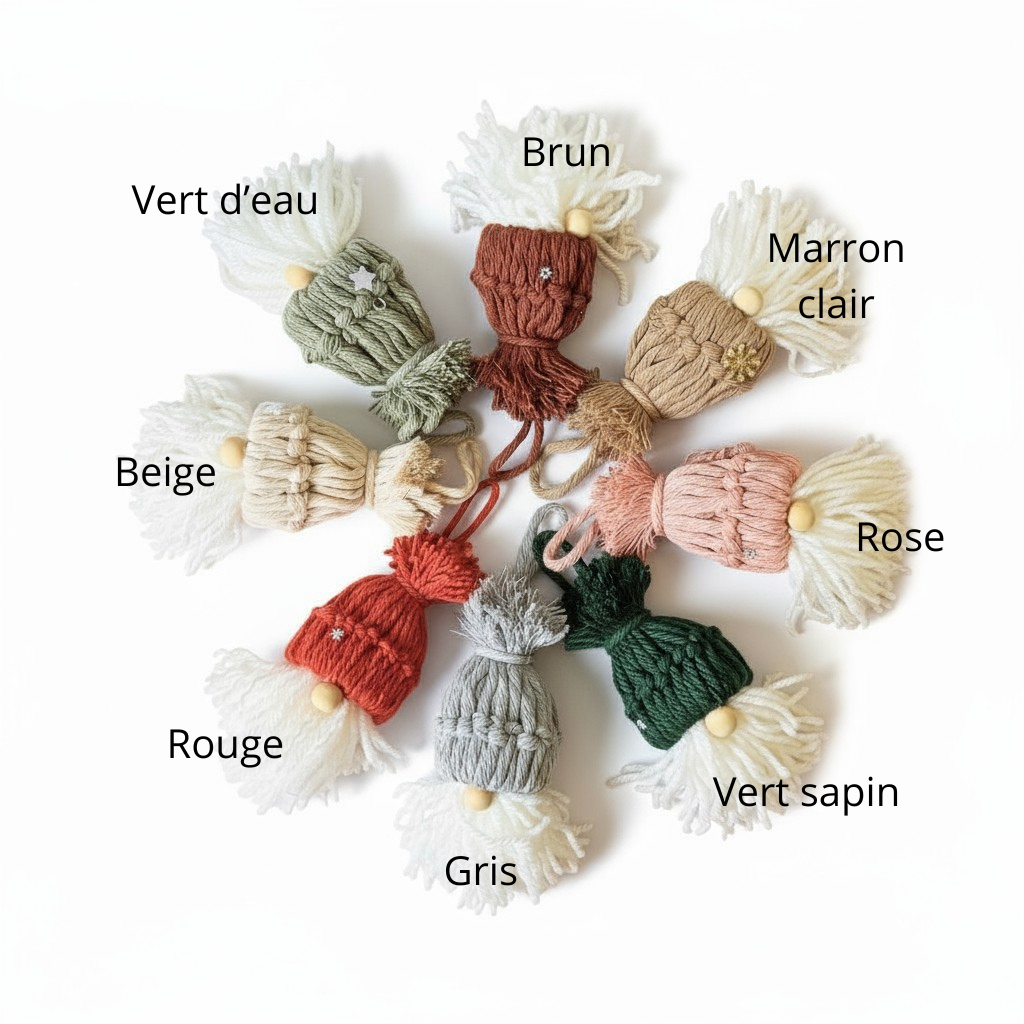 Coffret de Noël – Lot 2 Gnomes et 1 Ange en Macramé
