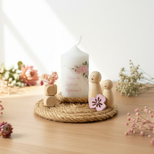 Décoration personnalisée avec bougie – Annonce grossesse originale