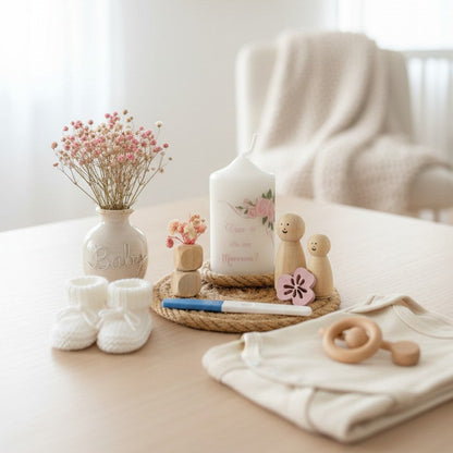 Décoration personnalisée avec bougie – Annonce grossesse originale