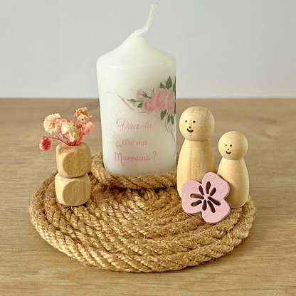 Décoration personnalisée avec bougie – Annonce grossesse originale
