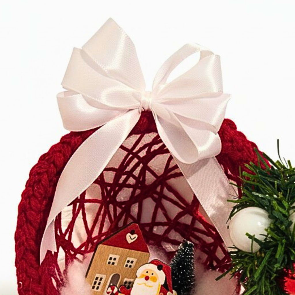 Boule de Noël Personnalisée – Grand Format 16 cm (Modèle en Laine)