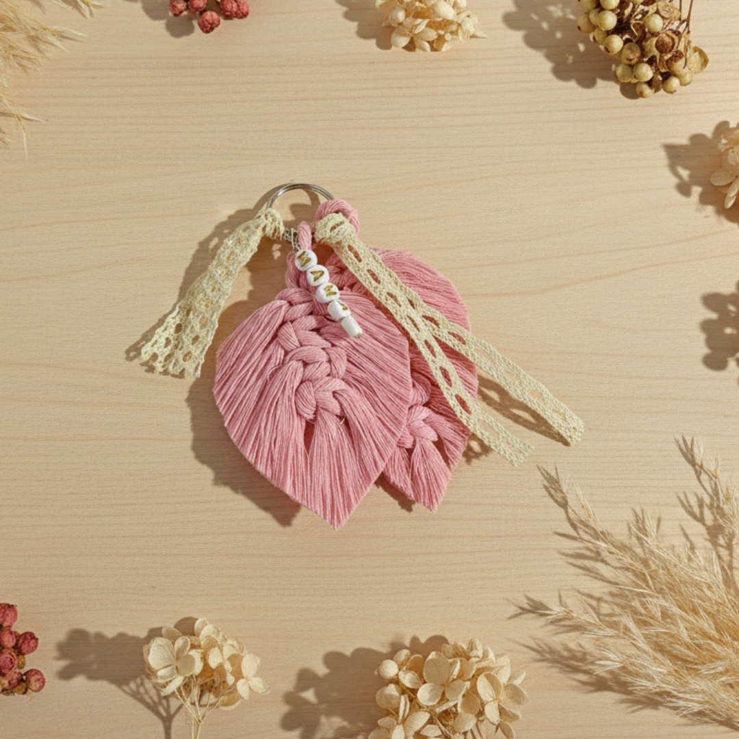 Porte-Clé Macramé Personnalisé – Cadeau d’Anniversaire Unique & Bohème