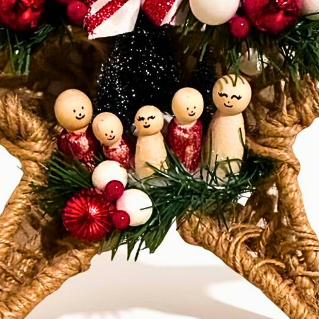 Étoile de Sapin Personnalisée – Décoration Artisanale en Jute (30×24 cm)