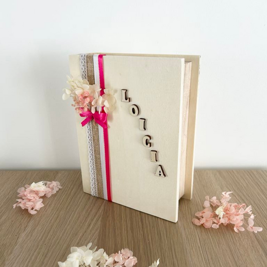 Livre en bois personnalisé - Annonce parrain/marraine