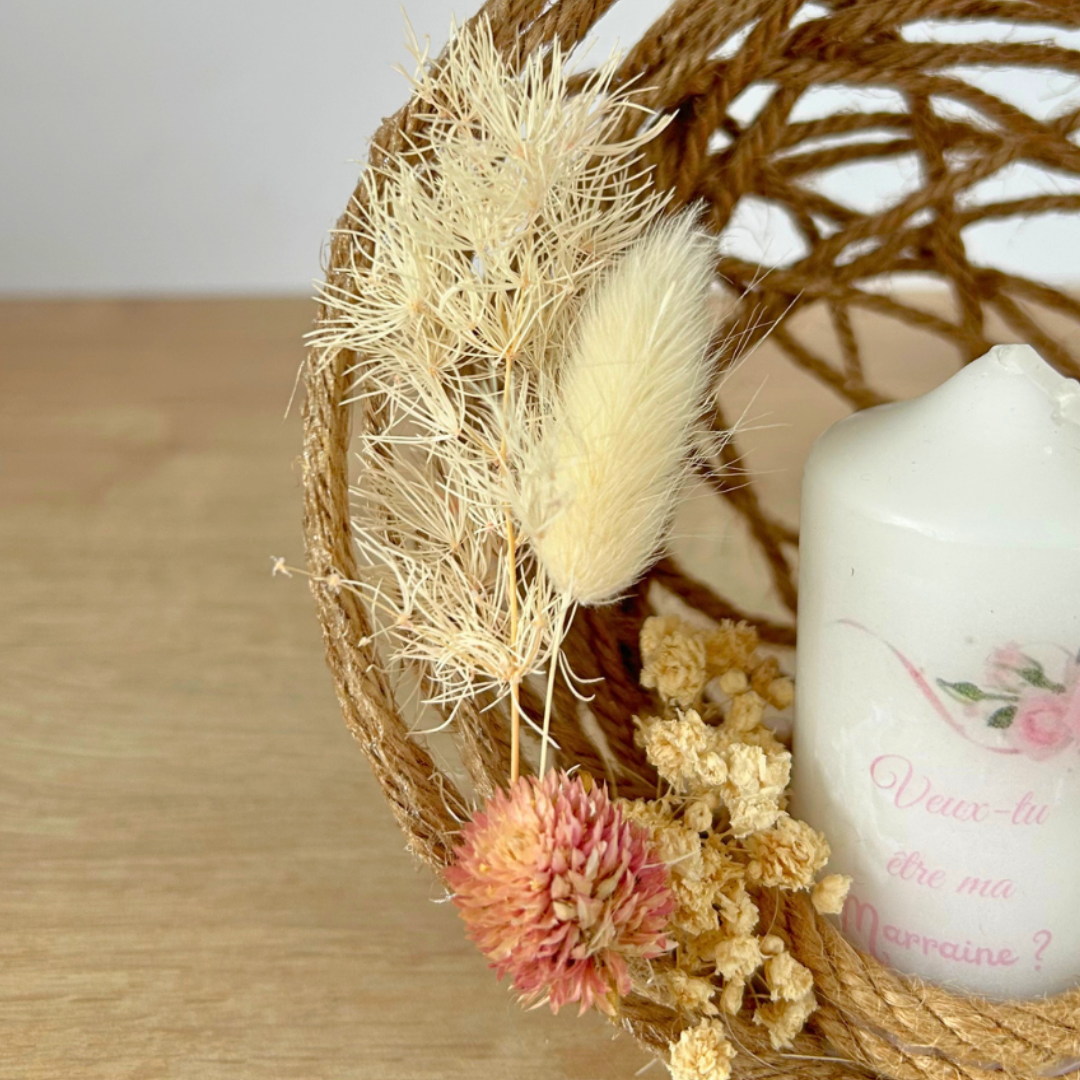 Annonce grossesse originale avec bougie personnalisée – cadeau surprise future mamie, marraine