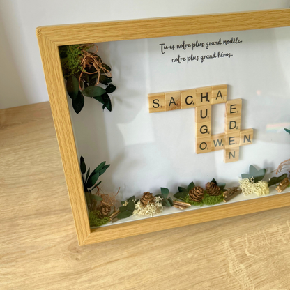 Cadre Scrabble personnalisé nature – Cadeau d’anniversaire