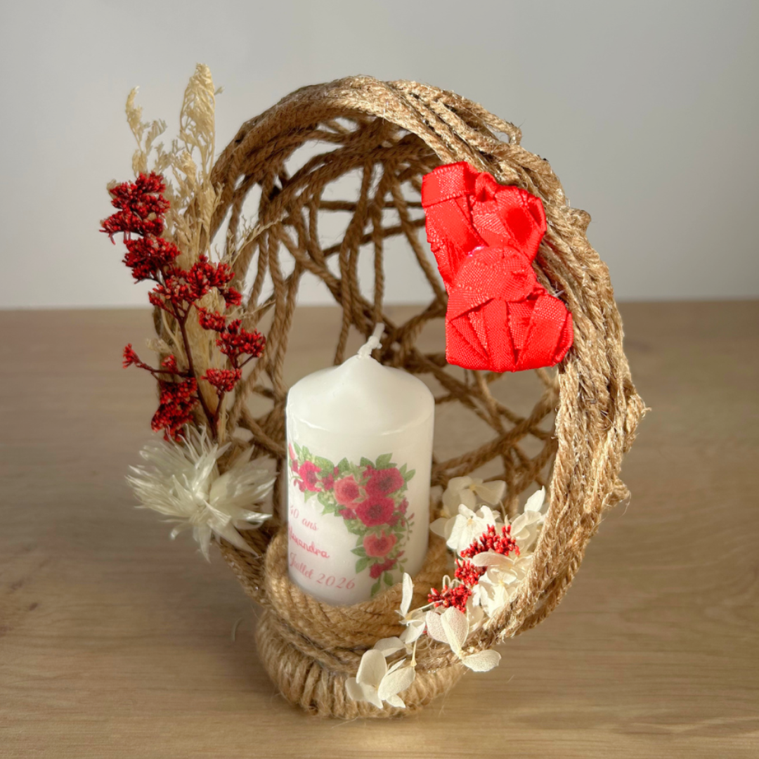 Cadeau invité anniversaire personnalisé avec bougie – souvenir unique et fait main