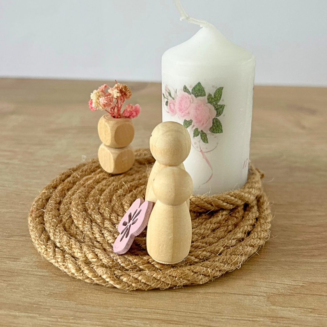 Décoration personnalisée avec bougie – Annonce grossesse originale