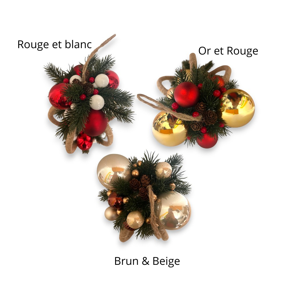 Grande Boule de Noël Lumineuse – Création Artisanale en Bambou et Laine