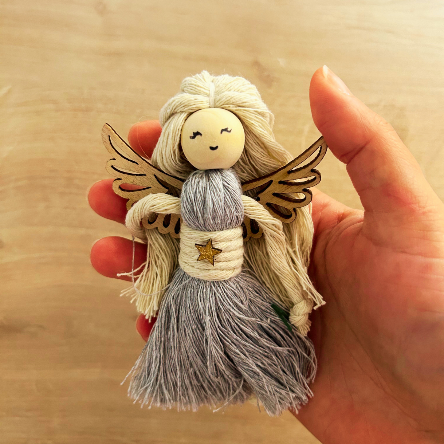 Ange de Noël en Macramé – Décoration de Sapin Artisanale